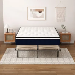 Teeno Ensemble 140x190cm Matelas à ressorts +Sommier à Lattes sur Pieds, Epaisseur du Matelas 25cm