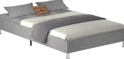 Teeno Ensemble 140x190cm Matelas à ressorts + Cadre de lit Plateforme Capitonné , Epaisseur du Matelas 30cm Clearance