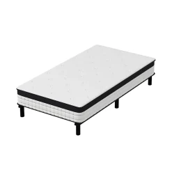 Teeno Ensemble 90x200cm matelas-châssis, matelas à ressorts ensachés et haute résilience + cadre de lit en fer robuste, comprenant 6 Online