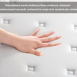 Teeno Ensemble 90x200cm matelas-châssis, matelas à ressorts ensachés et haute résilience + cadre de lit en fer robuste, comprenant 6 Online