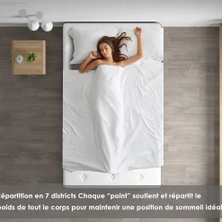 Teeno Ensemble 90x200cm matelas-châssis, matelas à ressorts ensachés et haute résilience + cadre de lit en fer robuste, comprenant 6 Online