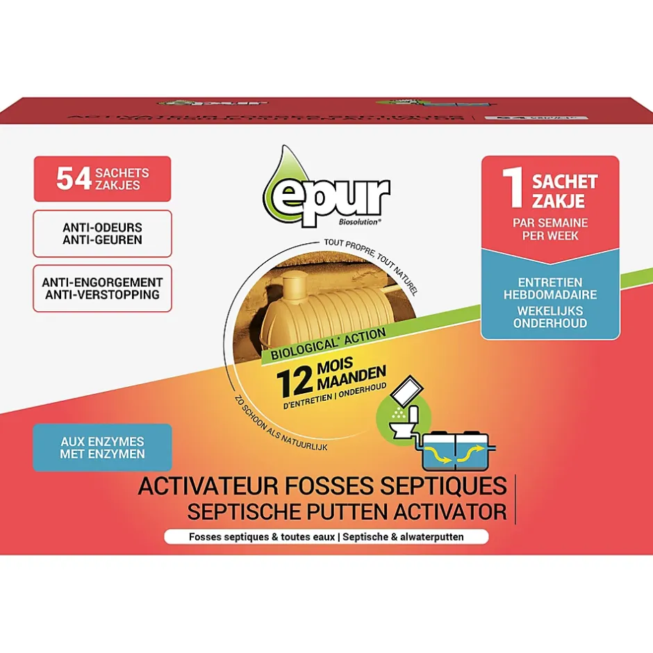 Epur Entretien 1an fosse septique 54 sachets Clearance