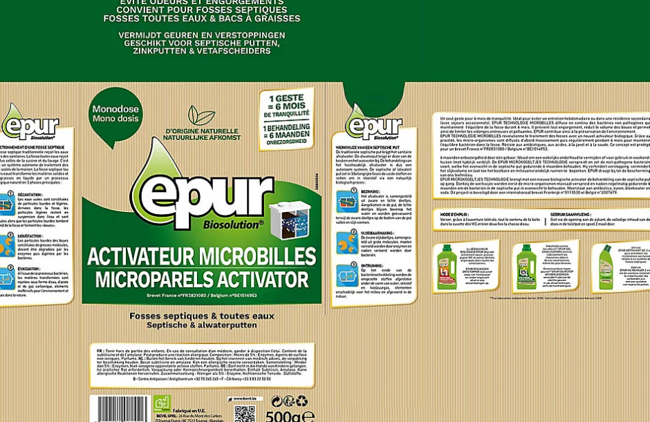 Epur Entretien fosses septiques 6 mois activateur microbilles Sale