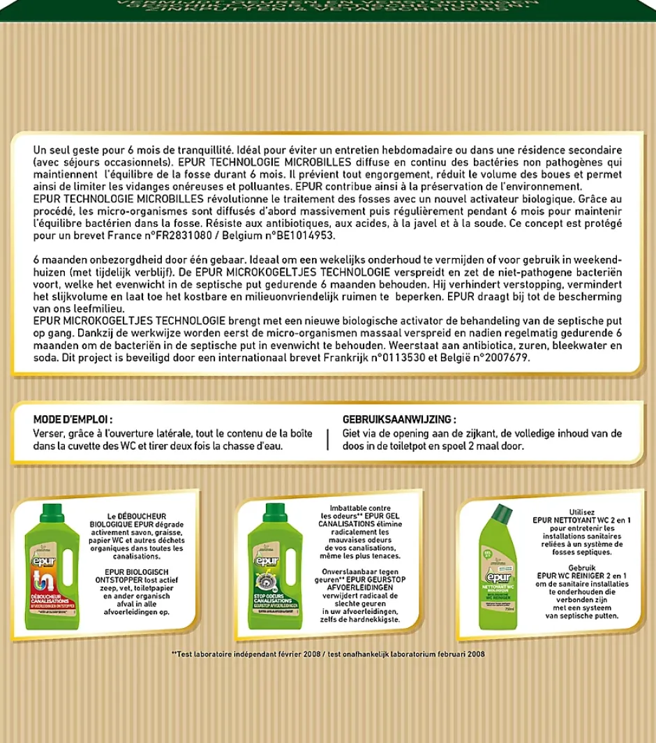 Epur Entretien fosses septiques 6 mois activateur microbilles Sale