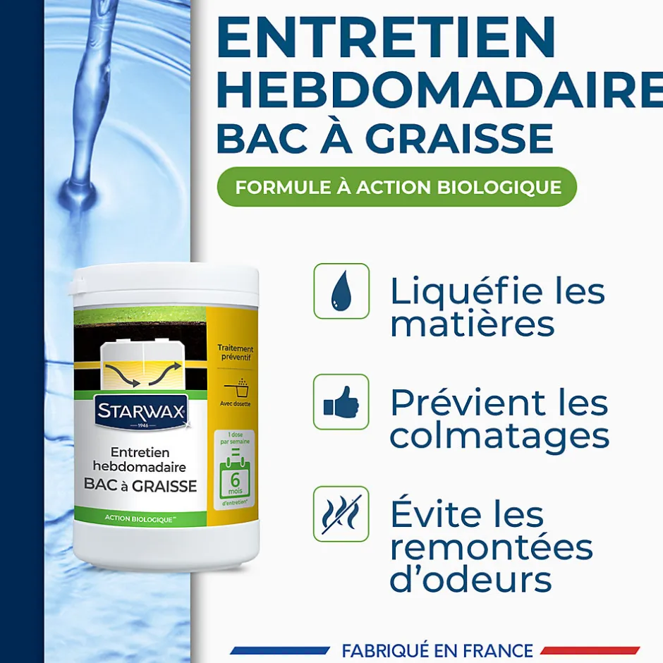 Starwax Entretien hebdomadaire bac à graisses 750g,
