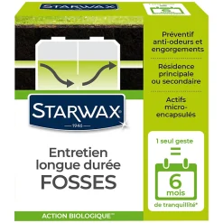 Starwax Entretien longue durée 6 mois fosses septiques 500g