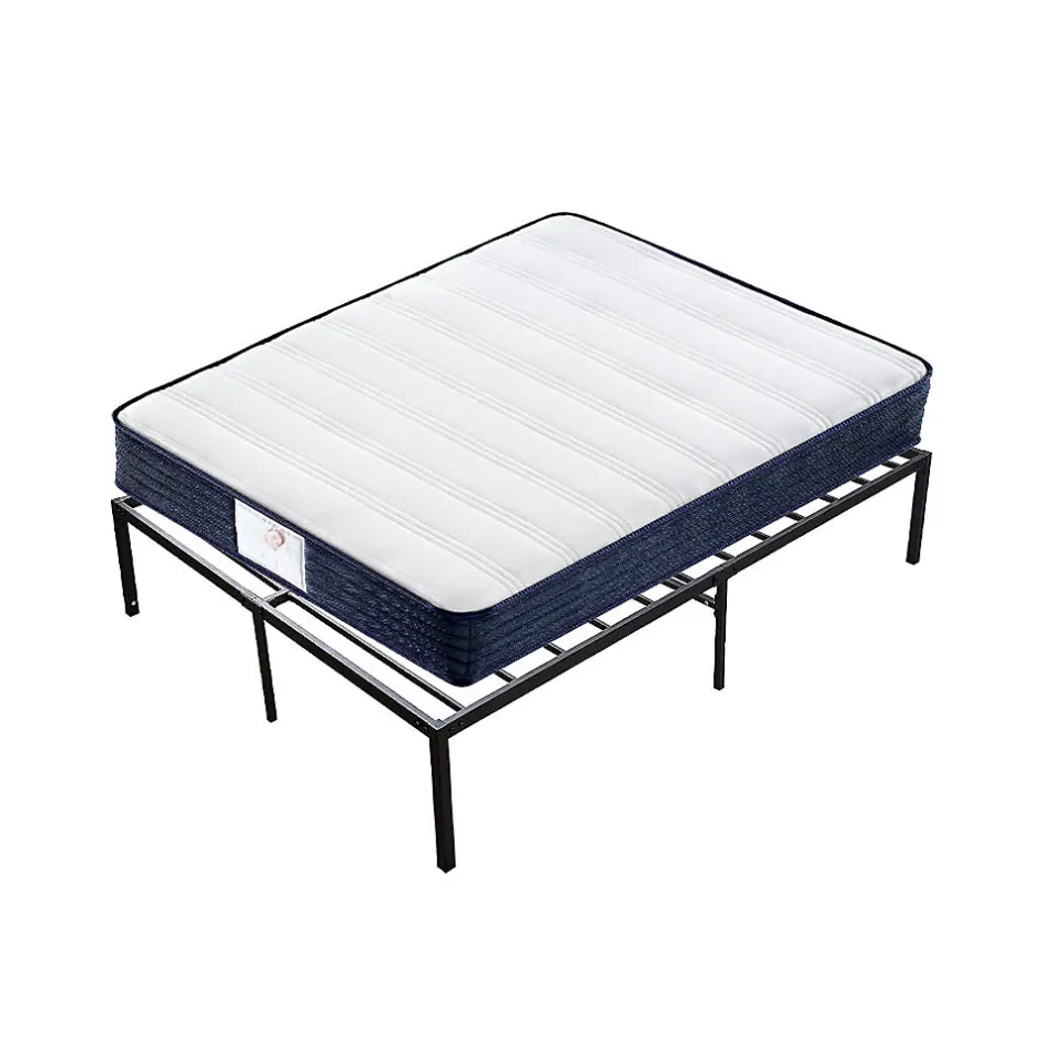 Teeno Epaisseur 22 cm matelas à ressorts + cadre de lit en métal 140x190 cm Clearance