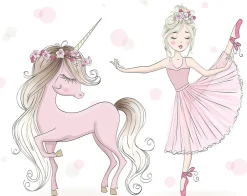 Enfant Kobi FALA lit d'enfant avec balustrade 140x70 Fille avec licorne