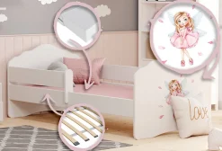 Enfant Kobi FALA lit enfant avec barreau 160x80 Fille avec ailes