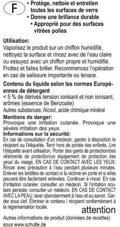 Schulte Fixil Cleaner 500 ml, produit nettoyant anticalcaire pour surfaces en verre Hot
