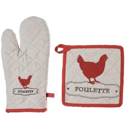 Atmosphera Créateur D'Intérieur Gant et manique Poule - coton - Atmosphera