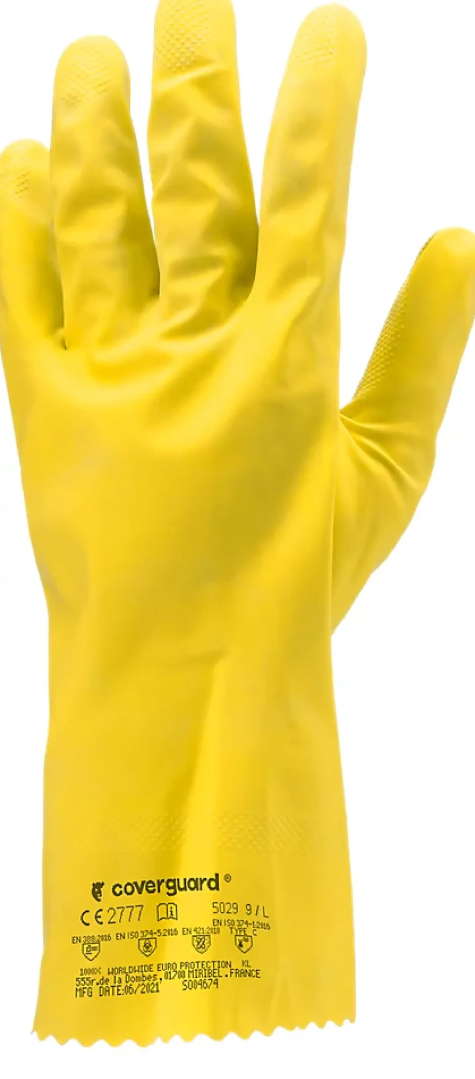 Coverguard Gants de ménage Eurodip 5030 latex jaune, Taille 7 - Hot