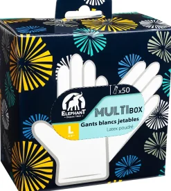 Elephant Gants en latex Multi'Box Taille 9, 50 pièces