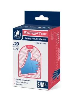 Elephant Gants multi-usage Expert Box nitrile taille 8 - 20 pièces