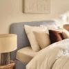 Best Mobilier Goyave - lit coffre - 140x190 - en tissu - sommier inclus - Sale