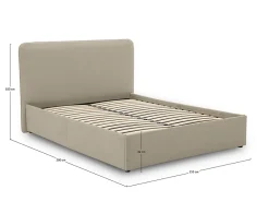 Best Mobilier Goyave - lit coffre - 140x190 - en tissu - sommier inclus - Sale