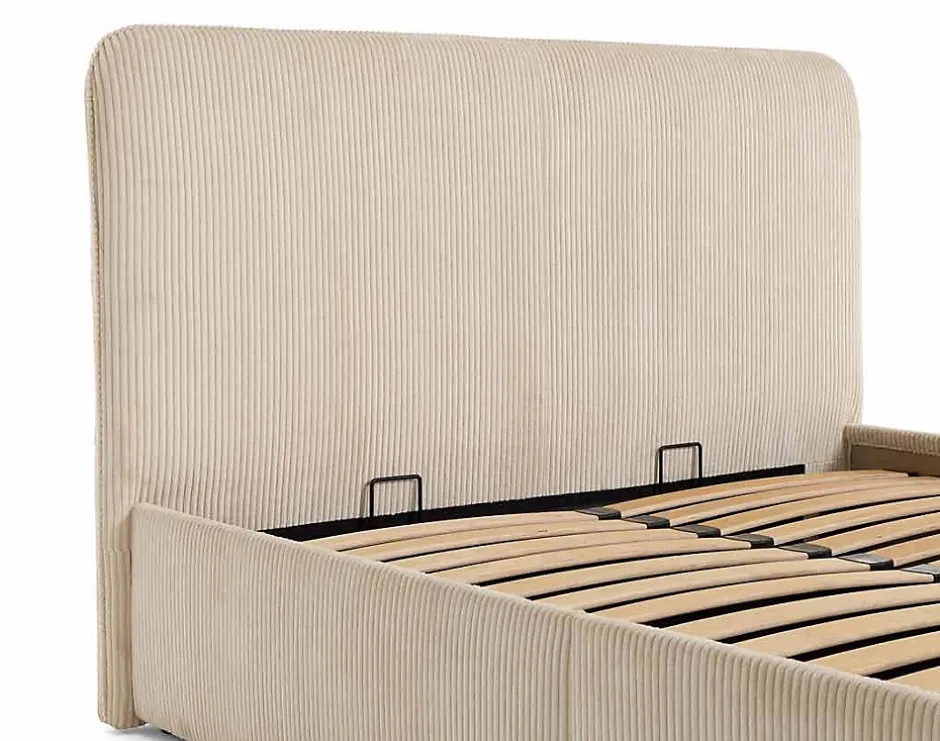 Best Mobilier Goyave - lit coffre - 140x190 - en velours côtelé - sommier inclus - Sale