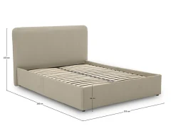 Best Mobilier Goyave - lit coffre - 140x190 - en tissu - sommier inclus -