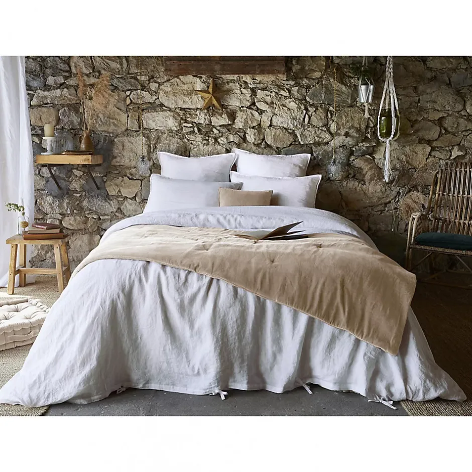 Altobuy HARRIS - Chemin de Lit 90x200cm Velours de Coton Coloris Pampa