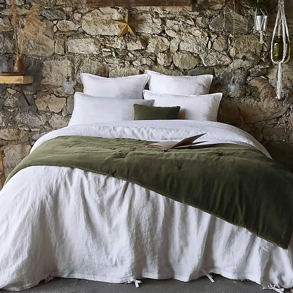 Altobuy HARRIS - Chemin de Lit 90x200cm Velours de Coton Coloris Thym New