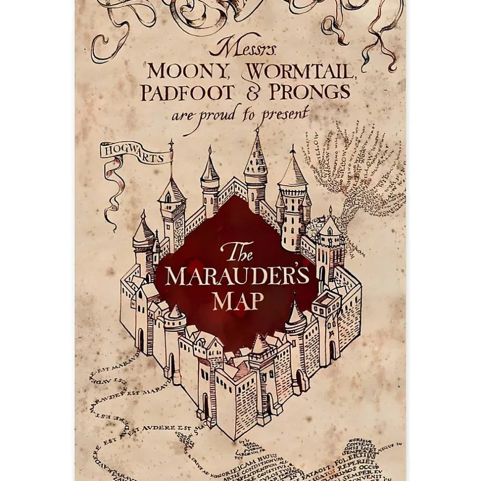 Harry Potter - Couverture motif/style Carte du Maraudeur Multicoloured (150 cm x 100 cm) Discount