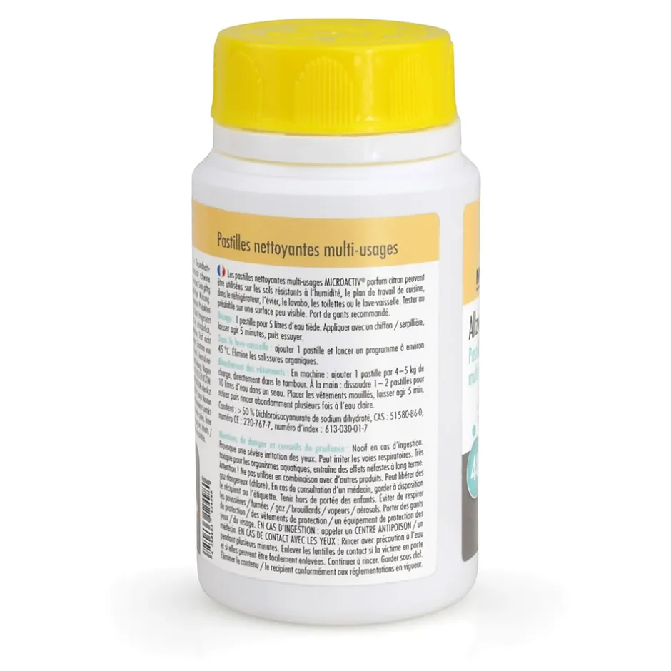 Höfer Chemie Microactiv 48 Pastilles Nettoyantes Multi-usages 160 G, Parfum Citron Hot