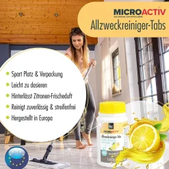 Höfer Chemie Microactiv 48 Pastilles Nettoyantes Multi-usages 160 G, Parfum Citron Hot