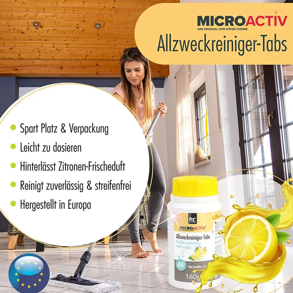 Höfer Chemie Microactiv Pastilles Nettoyantes Multi-usages 6 x 160 G, Parfum Citron Best