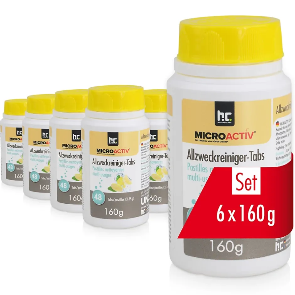 Höfer Chemie Microactiv Pastilles Nettoyantes Multi-usages 6 x 160 G, Parfum Citron Best