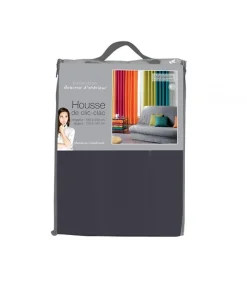 Douceur D'Intérieur HOUSSE DE CLIC CLAC MAT. 120 à 140 CM - 185 à 200 CM POLYE. UNI ESSENTIEL BETON - 120 à 200cm - Gris anthracite