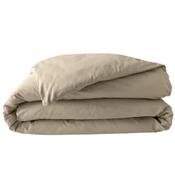 Douceur D'Intérieur Housse de couette 100% Percale de Coton ORIGINE (260x240 cm - Sable)
