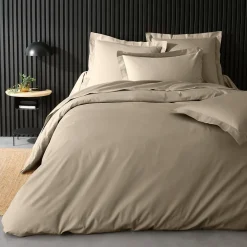 Douceur D'Intérieur Housse de couette 100% Percale de Coton ORIGINE (260x240 cm - Sable)