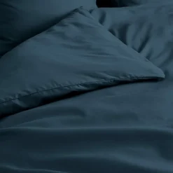 Douceur D'Intérieur Housse de Couette 2 Personnes Percale Uni 78 fils percaline 240x220cm bleu Best