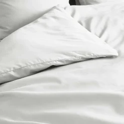 Douceur D'Intérieur Housse de Couette 2 Personnes Percale Uni 78 fils percaline 260x240cm Blanc Discount