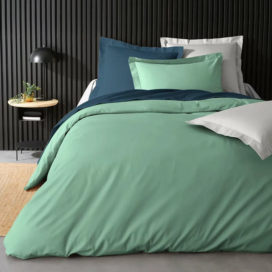 Douceur D'Intérieur Housse de Couette 2 Personnes Percale Uni 78 fils percaline 260x240cm Blanc Discount