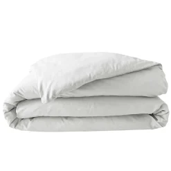Douceur D'Intérieur Housse de Couette 2 Personnes Percale Uni 78 fils percaline 260x240cm Blanc Discount