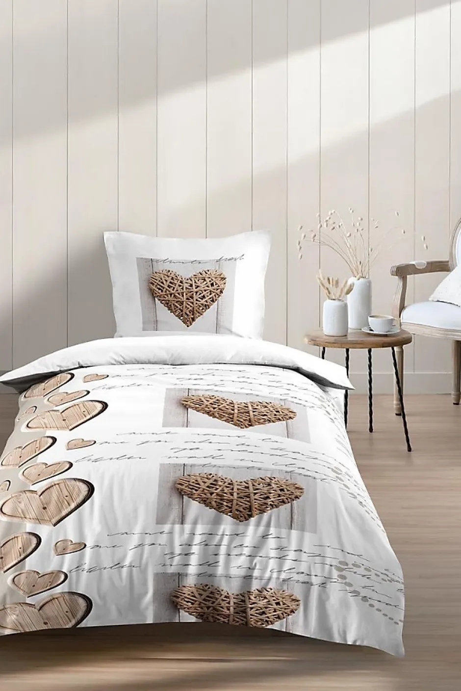 Eden Housse de couette + taie Charming coeur Online