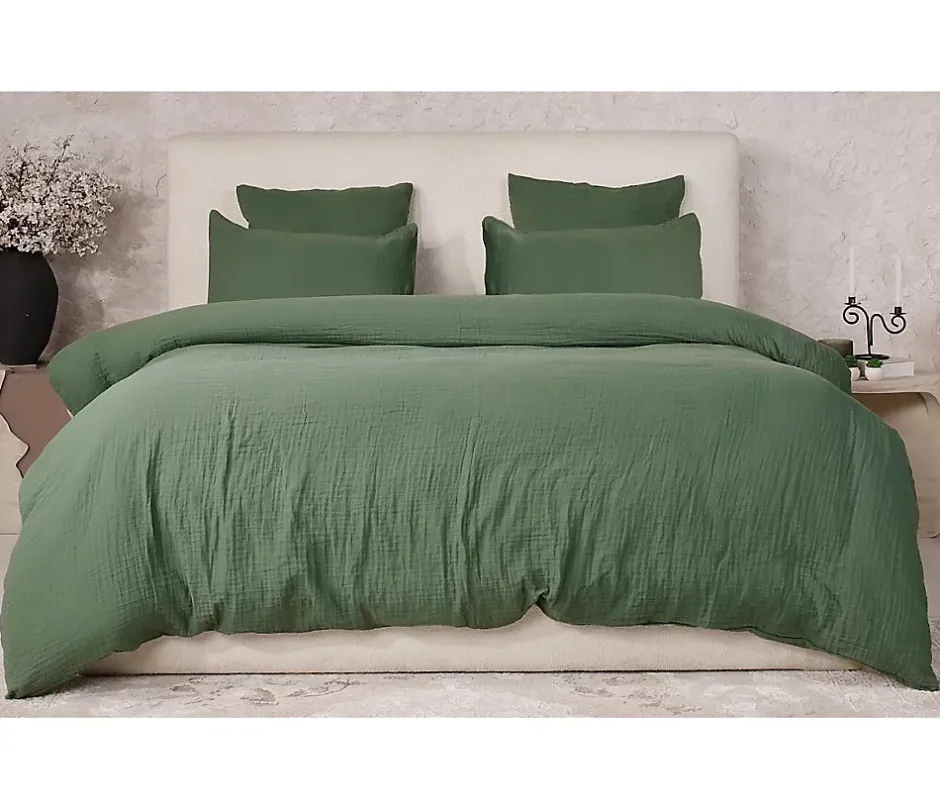 Eden Housse de couette + taies gaze de coton lave Douceur Sale