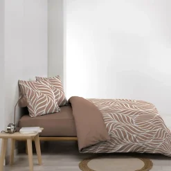 Douceur D'Intérieur Housse de couette 240 x 220 cm imprimée 57 fils MORGANE Mocha 2 taies incluses Online