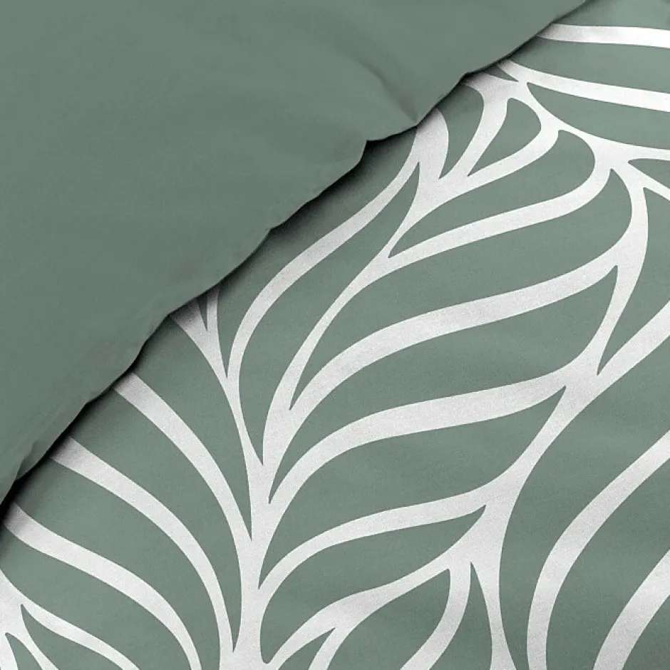 Douceur D'Intérieur Housse de couette 240 x 220 cm imprimée 57 fils MORGANE Sauge 2 taies incluses