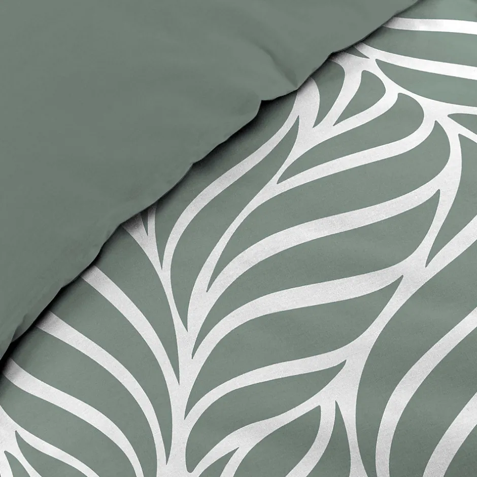 Douceur D'Intérieur Housse de couette 240 x 220 cm imprimée 57 fils MORGANE Sauge 2 taies incluses