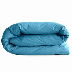 Coton Pur Housse de couette 140 x 200 cm "Prémium" pour lit 1 place - Prémium Cyan