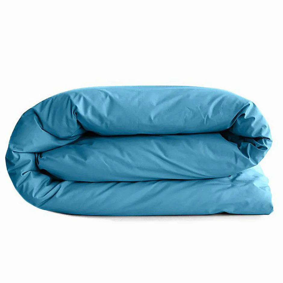 Coton Pur Housse de couette 140 x 200 cm "Prémium" pour lit 1 place - Prémium Cyan