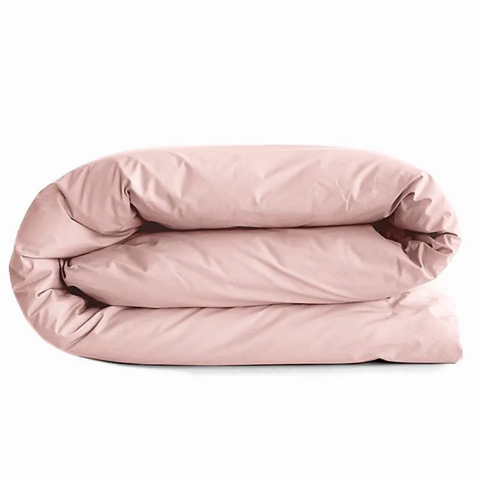 Coton Pur Housse de couette 140 x 200 cm "Prémium" pour lit 1 place - Prémium Rose Dragée Discount