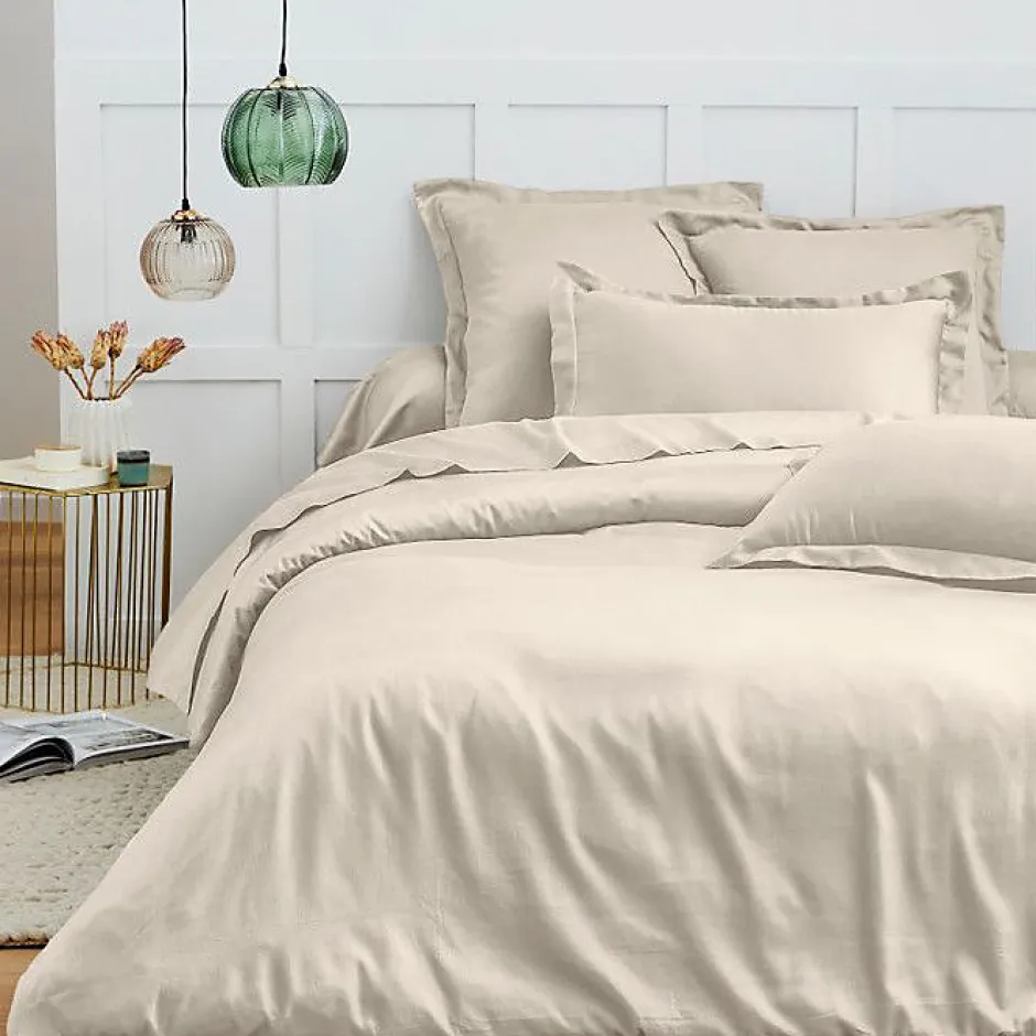 Coton Pur Housse de couette 260 x 240 cm "Prémium" pour lit 2 places King Size - Prémium Sable