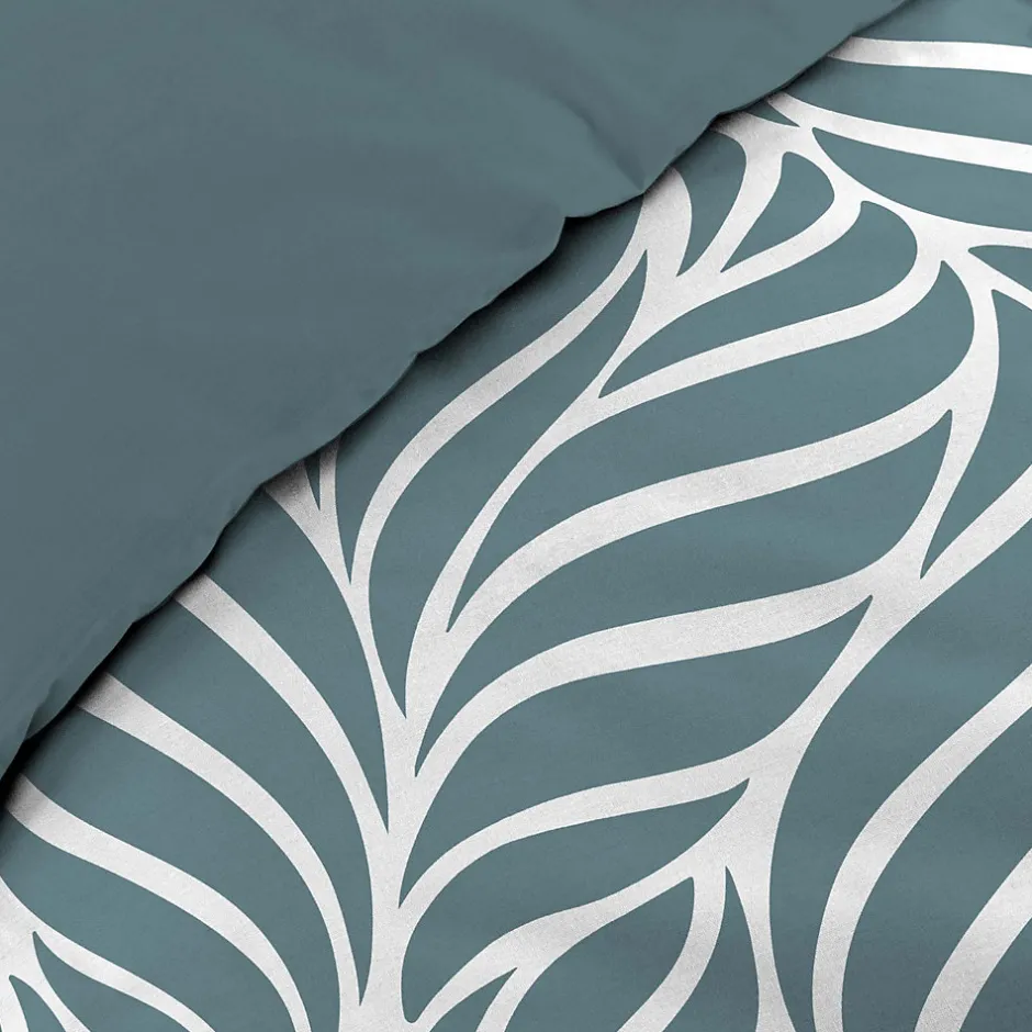 Douceur D'Intérieur Housse de couette 240 x 220 cm imprimée 57 fils MORGANE Bleu 2 taies incluses