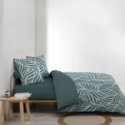 Douceur D'Intérieur Housse de couette 240 x 220 cm imprimée 57 fils MORGANE Bleu 2 taies incluses