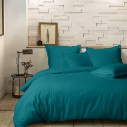 Eden Housse de couette 220 x 240 cm bleu canard