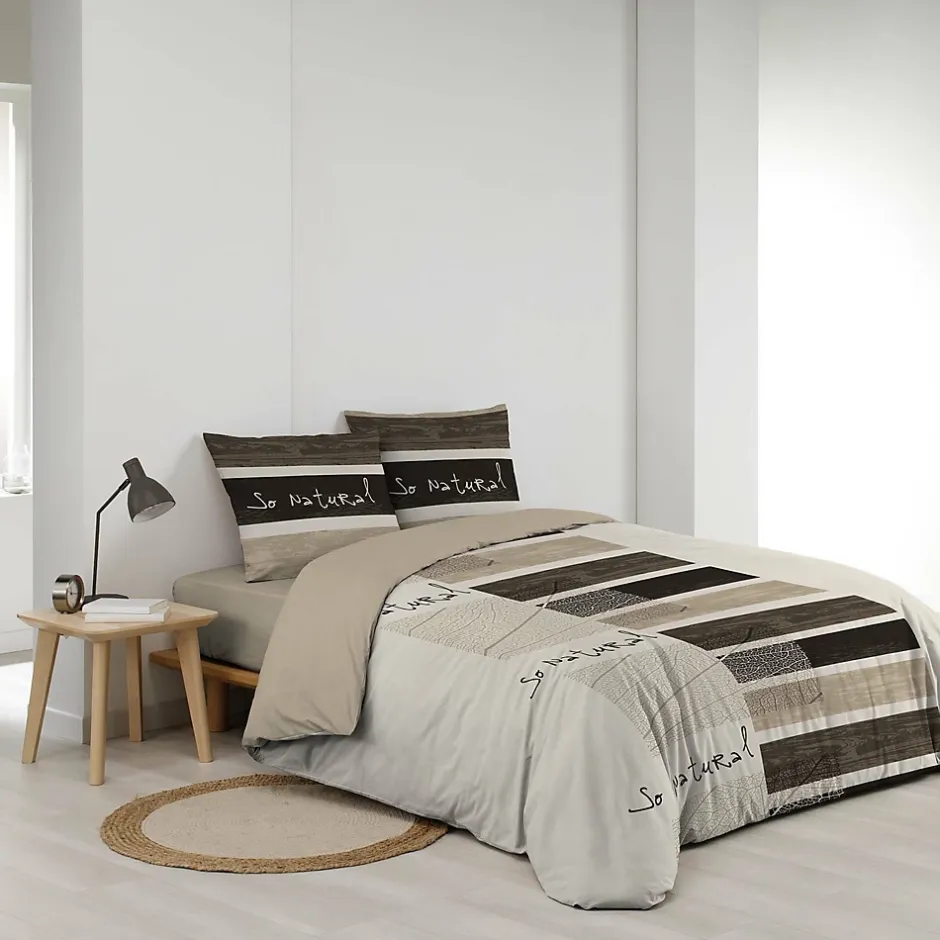 Douceur D'Intérieur Housse de couette 260 x 240 cm + 2 taies Coton 42 fils Motif So Natural Discount