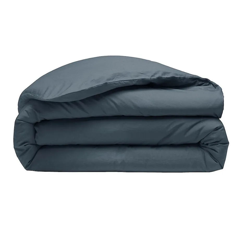 Eden Housse de couette 220 x 240 cm Percale de coton lavé bleu